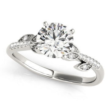 Silver Single Row Engagement Ring Prong Set